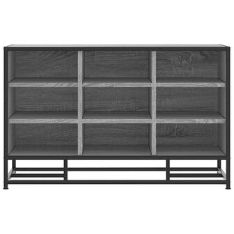 Schoenenbank 84x40x53,5 cm bewerkt hout en metaal grijs sonoma 4