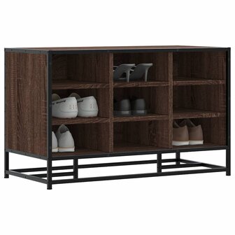 Schoenenbank 84x40x53,5 cm bewerkt hout en metaal bruin eiken 1