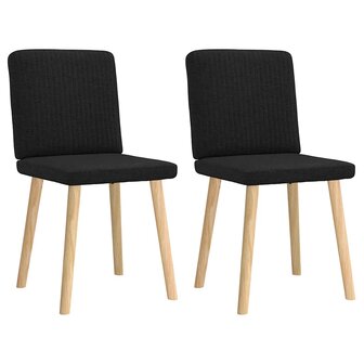 Eetkamerstoelen 2 st stof zwart 2