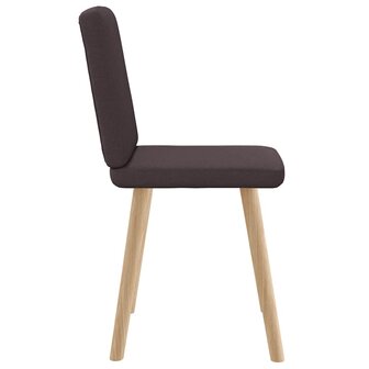 Eetkamerstoelen 2 st stof donkerbruin 5