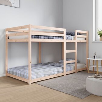Stapelbedframe zonder matras massief grenenhout 90x200 cm 1
