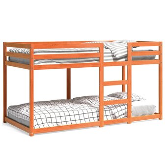 Stapelbed massief grenenhout wasbruin 90x200 cm 2