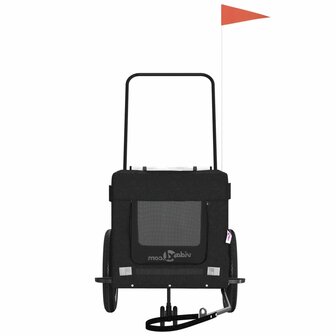 Hondenfietstrailer oxford stof en ijzer zwart 5