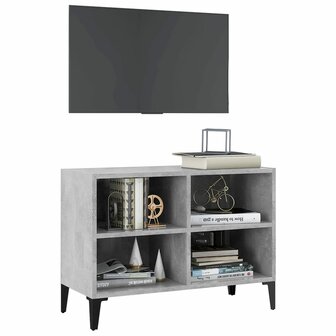 Tv-meubel met metalen poten 69,5x30x50 cm betongrijs 3