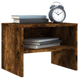 Nachtkastje 40x30x30 cm bewerkt hout gerookt eikenkleurig 3