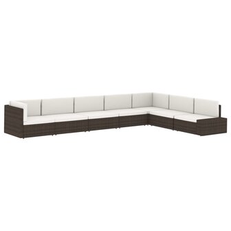 Middenbank sectioneel poly rattan grijs 8