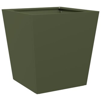 Plantenbak 40x40x40 cm staal olijfgroen 6