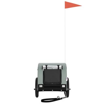 Hondenfietstrailer oxford stof en ijzer grijs en zwart 3