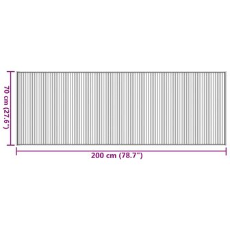 Vloerkleed rechthoekig 70x200 cm bamboe grijs 8