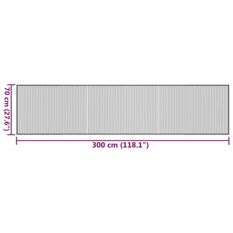 Vloerkleed rechthoekig 70x300 cm bamboe donkerbruin 8