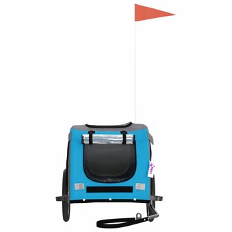 Hondenfietstrailer oxford stof en ijzer blauw en grijs 4