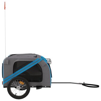 Hondenfietstrailer oxford stof en ijzer blauw en grijs 6
