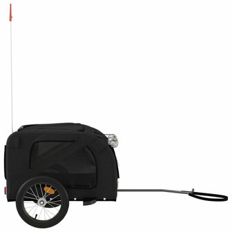 Hondenfietstrailer oxford stof en ijzer zwart 6