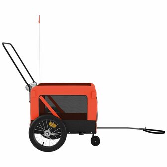 Hondenfietstrailer oxford stof en ijzer oranje en zwart 7