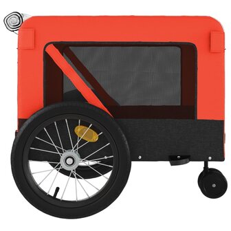 Hondenfietstrailer oxford stof en ijzer oranje en zwart 8