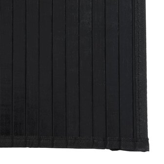 Vloerkleed vierkant 100x100 cm bamboe zwart 6