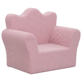 Kinderbank zacht pluche roze 2