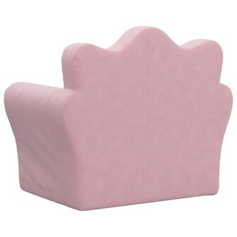 Kinderbank zacht pluche roze 5