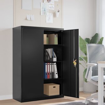 Archiefkast 90x40x140 cm staal zwart 1