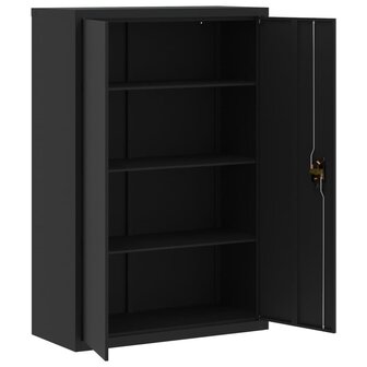 Archiefkast 90x40x140 cm staal zwart 4