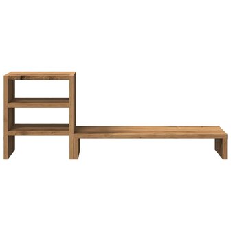 Monitorstandaard met bureau-organizer hout artisanaal eiken 4