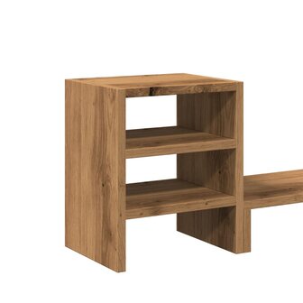 Monitorstandaard met bureau-organizer hout artisanaal eiken 7