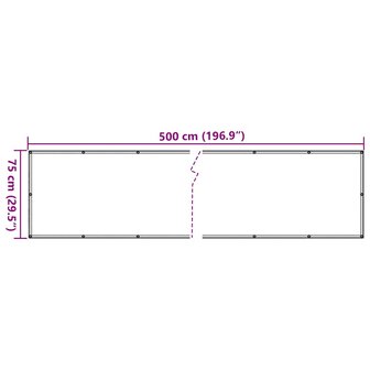 Balkonscherm 500x75 cm PVC antracietkleurig 6