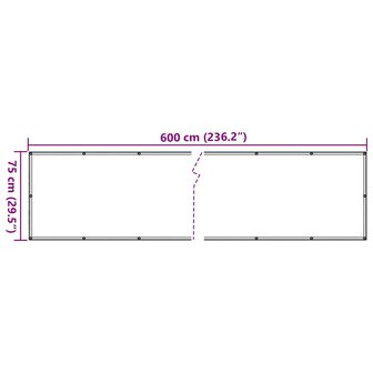Balkonscherm 600x75 cm PVC antracietkleurig 6