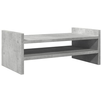 Monitorstandaard 50x27x20 cm bewerkt hout betongrijs 2