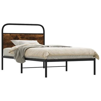 Bedframe zonder matras bewerkt hout gerookt eiken 90x190 cm 1
