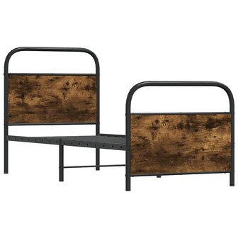 Bedframe zonder matras bewerkt hout gerookt eiken 75x190 cm 3