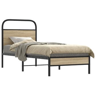 Bedframe zonder matras bewerkt hout gerookt eiken 80x200 cm 1