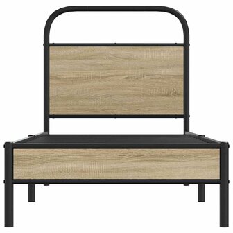 Bedframe zonder matras bewerkt hout gerookt eiken 80x200 cm 5