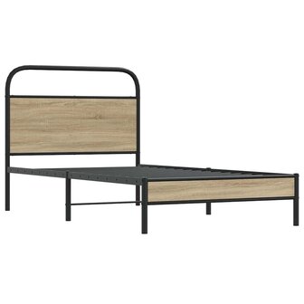 Bedframe zonder matras bewerkt hout gerookt eiken 90x200 cm 3
