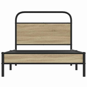Bedframe zonder matras bewerkt hout gerookt eiken 90x200 cm 5