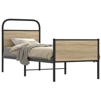 Bedframe zonder matras bewerkt hout sonoma eikenkleur 75x190 cm 1