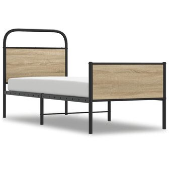 Bedframe zonder matras bewerkt hout sonoma eikenkleur 75x190 cm 2