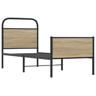 Bedframe zonder matras bewerkt hout sonoma eikenkleur 75x190 cm 3