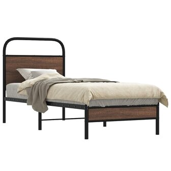 Bedframe zonder matras bewerkt hout bruin eikenkleur 80x200 cm 1