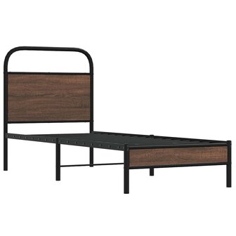 Bedframe zonder matras bewerkt hout bruin eikenkleur 80x200 cm 3