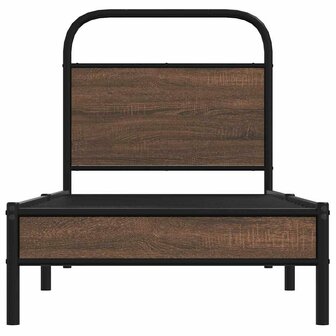 Bedframe zonder matras bewerkt hout bruin eikenkleur 80x200 cm 5