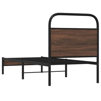 Bedframe zonder matras bewerkt hout bruin eikenkleur 80x200 cm 7