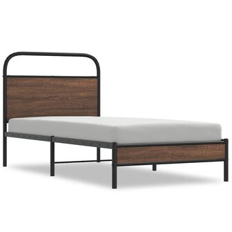 Bedframe zonder matras bewerkt hout bruin eikenkleur 90x190 cm 2