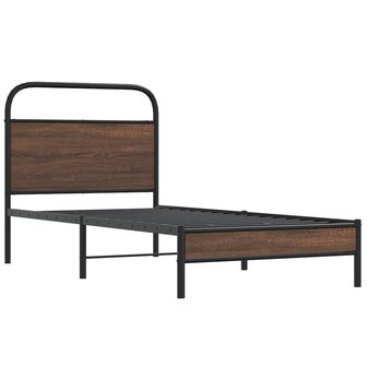 Bedframe zonder matras bewerkt hout bruin eikenkleur 90x190 cm 3