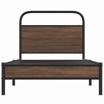 Bedframe zonder matras bewerkt hout bruin eikenkleur 90x190 cm 5