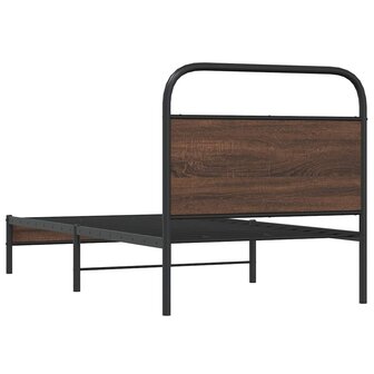 Bedframe zonder matras bewerkt hout bruin eikenkleur 90x190 cm 7