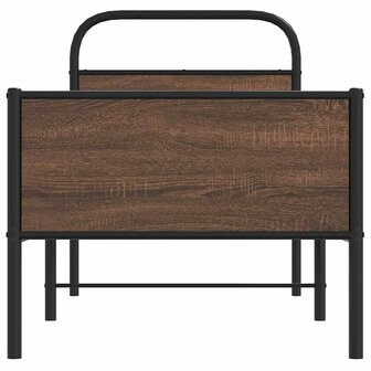 Bedframe zonder matras bewerkt hout bruin eikenkleur 80x200 cm 5