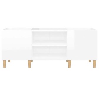 Platenkast 121x38x48 cm bewerkt hout hoogglans wit 5