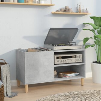 Platenkast 84,5x38x48 cm bewerkt hout betongrijs 1