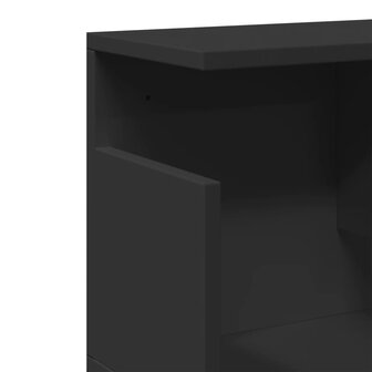 Wandkast 80x20x30 cm bewerkt hout zwart 7